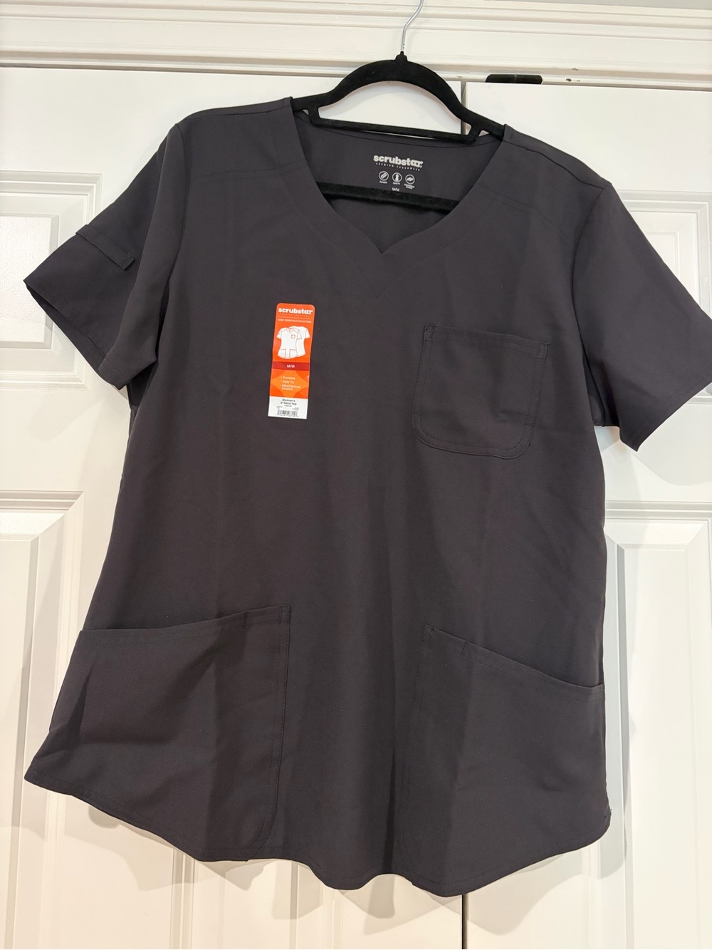 Scrubstar Women's Black V-Neck Medical Scrub Top and Pants